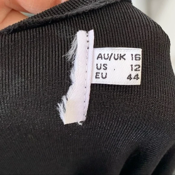 Princess Polly Celine Black Long Puff Sleeve Cut out Tie Neck Mini Dress - Picture 9 of 10